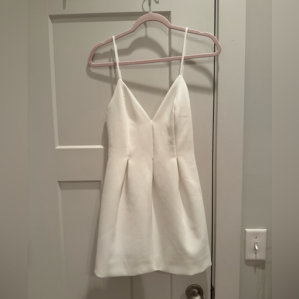Zara White Mini Dress with Spaghetti Straps